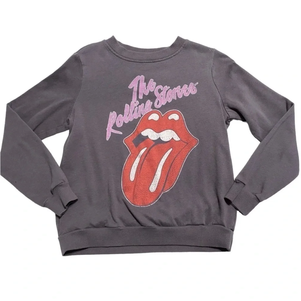 The ROLLING STONE Grey Long Sleeve Crewneck Pullover Sweatshirt Size Large - Picture 2 of 5